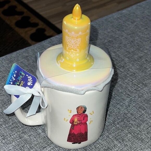 NWT Rae Dunn Disney Encanto ABUELA White Ceramic Iridescent Candle Topper Mug - Picture 8 of 12